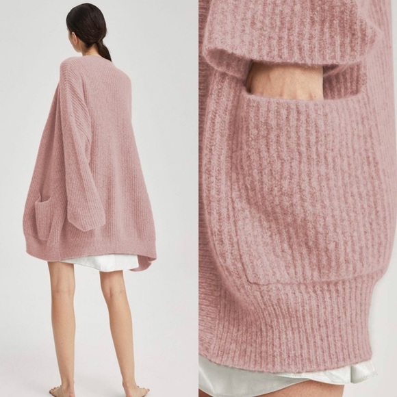 Nap Loungewear Pink Plush Cashmere Ribbed Cardigan Sz XXL - Picture 2 of 8